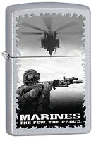 Zippo U.S. Marine Corps Outdoor Indoor Windproof Lighter Custom Personalized Engraved Message Engraving on Backside (Style9)