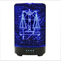 CWH&WEN Glass Aromatherapy Ultrasonic Cool Mist Aroma Essential Oil Diffuser, Whisper Quiet Humidifier, Waterless Auto Shut Off and 7 Color Changed LED for Home Office Yoga SPA