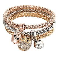 Amlaiworld Women Charm Bracelet Rhinestone Bangle Jewelry Set Fashion Jewelry Bangle Party Bracelet (Free, A)