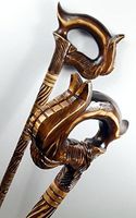 ROUND HORSE HEAD Cane Walking Stick Wooden Handmade Men's Accessories