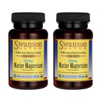 Swanson Simag Marine Magnesium 200 Milligrams Elemental 200 Milligrams 60 Veg Capsules (2 Pack)