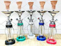 Hookah Set – Thick Cage Glass Vase Hookah – Shisha Narghile Smoking Set with Tongs – Easy to Clean – Portable Hookah, Easy to Assemble and Disassemble, Ideal for Travel – 14" (Black)