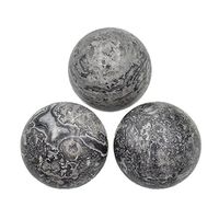 AD Beads Natural Gemstone Harmony Round Ball Crystal Healing Sphere Massage Rock 20~50mm (33 Map Jasper, 35mm)
