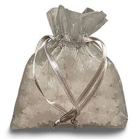 Silver Organza Favor Bags 4" X 6" | Quantity: 30