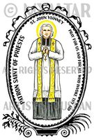 St John Vianney Patron Saint of Priests 4"x6" Set of 6 Linen Postcards
