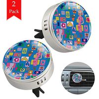 Girl Heart One Day Car Aromatherapy Essential Oil Diffuser Crystal Glass Air Freshener Vent Clip Locket with 4 Refill Pads Silver metal Car Diffuser for Aromatherapy 34mm