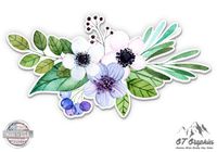 GT Graphics Flower Bouquet Watercolor Boho Artistic - 3" Vinyl Sticker - for Car Laptop I-Pad Phone Helmet Hard Hat - Waterproof Decal