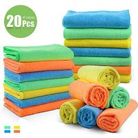 Microfiber Dust Cleaning Cloth 20Pcs/Pack 4 Colors 16 x 12.2 in Multifunctional Cleaning Rag for Kitchen, Windows