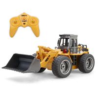 Uplord Channel Full Functional RC Excavator Backhoe Loader, Battery Powered Electric RC Remote Control Construction Tractor with Lights Sound