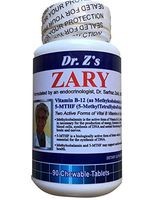 Dr. Z's Vitamins: ZARY - Methylcobalamin (Active B12) & 5 MTHF (Active Folate) Combination Chewable Tablet - 1000 mcg of Methylcobalamin, & 800 mcg of 5 MTHF - Cherry Flavor- 90 Chewable Tablets