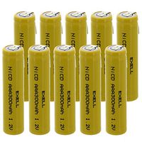 10x Exell AAA 1.2V 300mAh NiCD Rechargeable Batteries with Tabs for high power static applications (Telecoms, UPS and Smart grid), electric mopeds, meters, radios, RC devices, electric tools