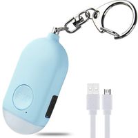 IEIK Safe Personal Alarm, 130db Rechargeable Safe Sound Alarm Siren Song with Keychain for Women, LED Flashlight, Emergency Self Defense Security Personal Safety Alarm for Kids & Elderly (Blue)