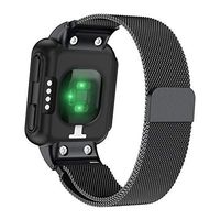 D-Electro Component Watch Band for Garmin Forerunner 35 Band, Magnet Stainless Steel Replacement Wristband (Black, S)