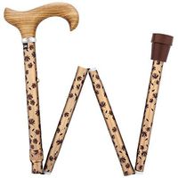 Folding Cane Zebrano Derby Handle Walking Cane with Adjustable Aluminum and Silver Collar