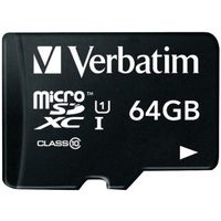 VERBATIM 44084 64GB Class 10 microSDXC(TM) Card with Adapter