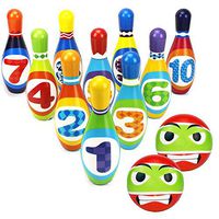 bromrefulgenc Intelligence Toy for Toddler Colorful Soft Bowling Toy with Arabic Number Intellectual Development Toy for Kids Gift
