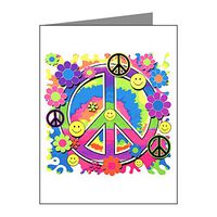 Note Cards (10 Pack) Neon Smiley Face Floral Peace Symbol
