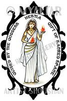 Guided By Goddess Hestia Gift of Sacred Space 4"x6" Set of 6 Linen Postcards