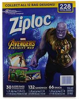 Ziploc 228 slider, sandwich and Snack Bags Featuring Marvel Avengers Infinity War