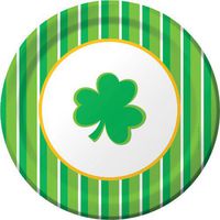 Shamrock Stripes 9-inch Paper Plates 8 Per Pack