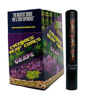 Herb Airtight Tube Pocket Protector with Cyclones Grape Hemp Cones 24 Count Box DC Crafts Nation- Tiki Man