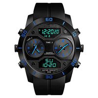 Internet Electronics Mens Watches,Internet Smart Watch,Luxury Men Analog Digital Military Army Sport (Color : Blue)