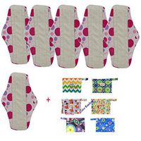 OHBABYKA Bamboo Reusable Sanitary Napkins Pads for Women (M, M-Dot)