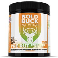 Pre Rut Energized Aminos - Stimulating Amino Pre Workout - Sip All Day, Recover While You Train & Prevent Cramping - 9 Grams Per Serving - 40 Servings - Peach Mango