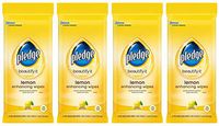 Pledge Multisurface Furniture Polish Wipes, Works on Wood, Granite, and Leather, Cleans and Protects, Lemon - Pack of 2 (48 Total Wipes) (Fоur Paсk)