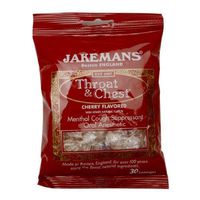 Jakeman’s Throat & Chest Menthol Cough Suppressant – Cherry - 30 Lozenges (3 Pack)