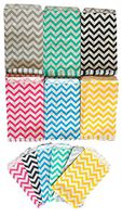 50 Bags Flat Plain Paper or Patterned Bags for candy, cookies, merchandise, pens, Party favors, Gift bags (4" x 6", Mixed Chevron)