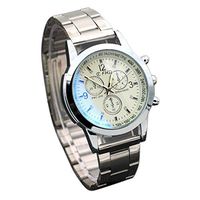 Siviki Stainless Steel Sport Quartz Hour Wrist Analog Watch (White)