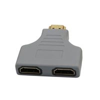 Wensltd Adapter Converter 1080P HDMI Port Male to 2 Female 1 In 2 Out Splitter Cable (Gray)