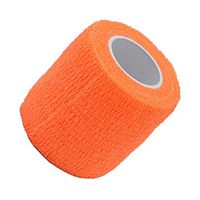 Cohesive Bandage, 5 * 450cm Self-Adherent Elastic Bandage Non-Woven Fabrics Tattoo First Aid Medical Treatment Pet Vet Wrap Self Adherent Cohesive Bandages (6 Colors)(Orange)