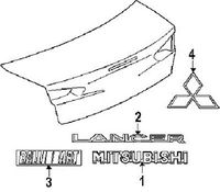 Genuine Mitsubishi Emblem Nameplate Badge "Mitsubishi" 7415A479 Lancers 2008 2009 2010 2011 2012 2013 2014 2015 2016