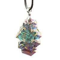 Bismuth Crystal Necklace Specimen Decoration Mineral Earth Science Minerals Collection Bismuth Crystal Samples (Bismuth Necklace)