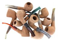 Mixed Unfinished Bent Pipes - 10 Pack - Various Shapes and Stem Colors