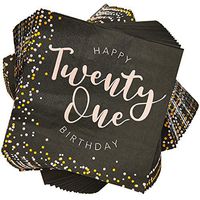 21st Birthday Paper Napkins (6.5 in, 100 Pack)