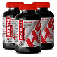 Brain Vitamins for Women - RESVERATROL 1200 (Natural Formula) - Grape Seed with resveratrol - 3 Bottles 180 Capsules