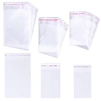 May Bob Cellophane Bags Clear Flap Self Sealing Cello Bags Resealable Clear Gift Bags Self Adhesive Bags 300 Pcs 3 Size 4X5,6X8,3X4 inch