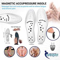 Mindinsole Acupressure Magnetic Massage Insoles for Men/Women, Foot Massager Shoe-pad Foot Therapy Reflexology Pain Relief Shoe Inserts | Memory Foam Insole - Unisex (White)