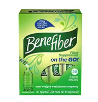 Benefiber Fiber Supplement On the Go Stick Packs for Convenient Use 28 Stick Packs Per Box (1 Box Only)