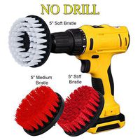 HIFROM 5inch Soft Medium Stiff Attachment Scrub Powered Drill Brush Cleaning Kit for Boat Marine Brick Ceramic Marble Grout Siding Garage Cutters Glass Carpets (Pack of 3)