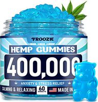 Froozie Hemp Gummies 400,000, 60 Sweets - Made in USA - Premium Omega 3, 6, 9 & Vitamins E, D Complex - Tasty & Relaxing - Premium Anxiety, Insomnia & Stress Relief - Excellent Mood & Immunity Support