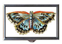 Victorian Butterfly Gold & Colorful Wings; Decorative Pill Box