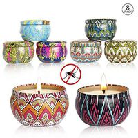 YIHANG Citronella Scented Candles Set 8 Natural Soy Wax Travel Tin 2.5oz, Outdoor and Indoor