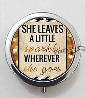 BlackKey She Leaves A Little Sparkle Wherever She Goes 3-Compartment Decorative Pocket Gift Box Case Organizer for Pill, Color 1 -75