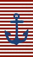 Ideal Home Range 3-Ply Paper Yacht Club, 16 Count Guest Towel Napkins, Red Anchor, Set of 2
