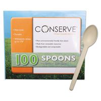 Conserve CornStarch Cutlery Spoon White 100/Box