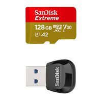 SanDisk Extreme 128GB microSD UHS-I Card with Adapter - 160MB/s with  SanDisk MobileMate USB 3.0 microSD Card Reader
